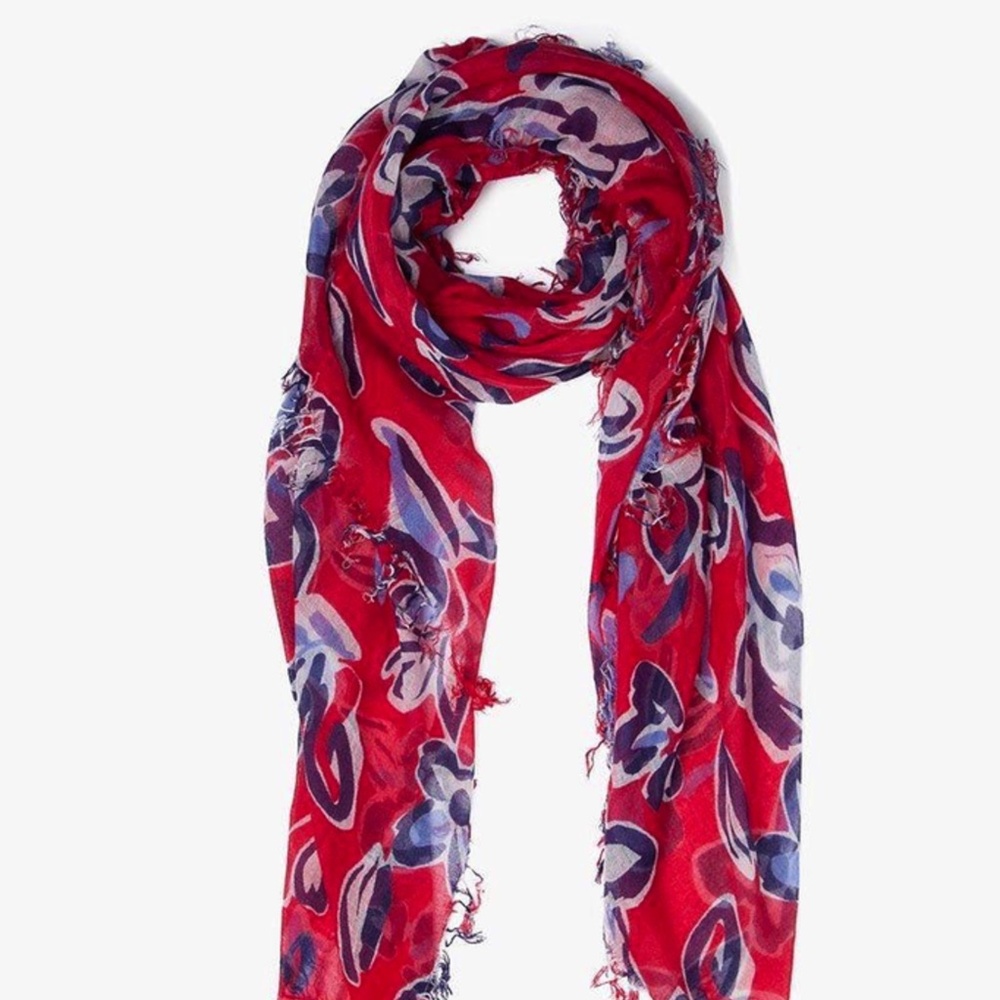 Chan Luu Cherry Floral Cashmere & Silk Scarf